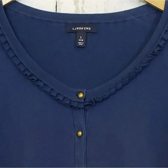 Lands End L Navy Cardigan with Gold buttons - Picture 4 of 6
